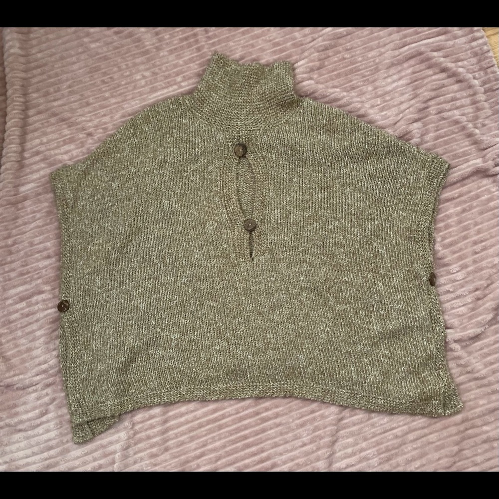 Soft Beige Poncho Sweater